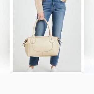 Sundance Cream Leather Satchel Bag